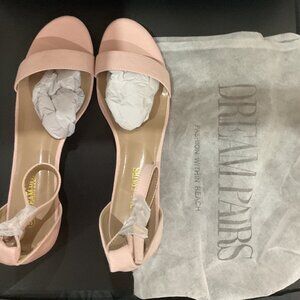 Dream Pairs Women’s Open-Toe Low Heel Sandals – Blush Pink Elegance